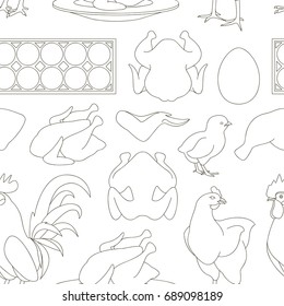 Chicken icons pattern