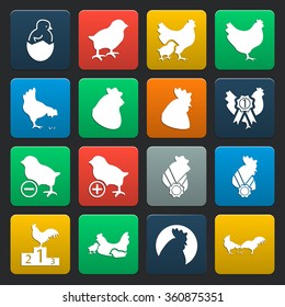 Chicken icons set.