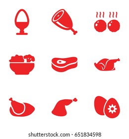 Chicken icons set. set of 9 chicken filled icons such as chicken, meat leg, easter egg, food, egg