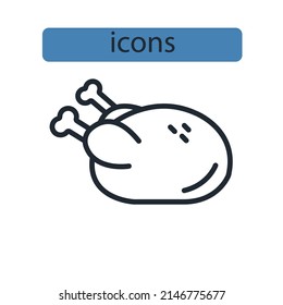 Hühnersymbole, Vektorelemente für Infografiken