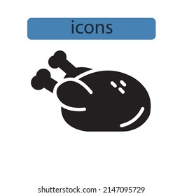 chicken icons  symbol vector elements for infographic web