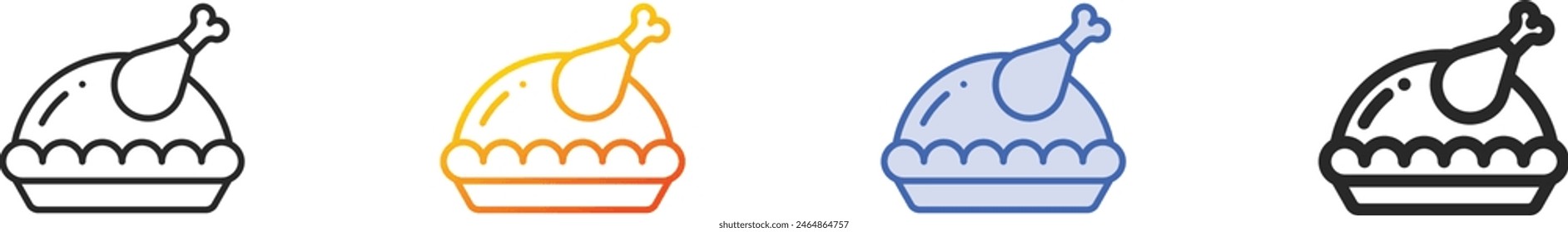 chicken icon.Thin Linear, Gradient, Blue Stroke and bold Style Design Isolated On White Background