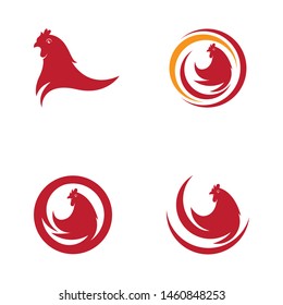 chicken illustration icon vector design template
