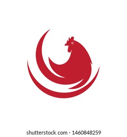 chicken illustration icon vector design template