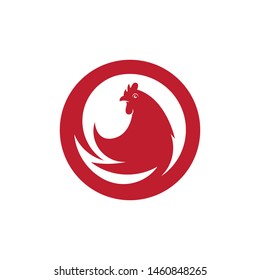 chicken illustration icon vector design template