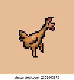 chicken illustration pixel art style with colorful color good for your project and game asset.