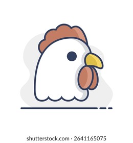 Chicken isolated icon. Animal head. Farm sign. Graph symbol for your web site design, logo, app, UI. Vector illustration