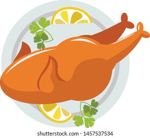 chicken isolated on white background. illustration vector
