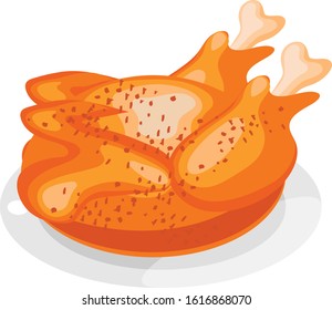 chicken isolated on white background. illustration vector