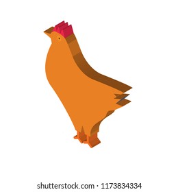Chicken isometric left top view 3D icon