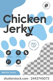 Chicken Jerky Blue Packaging Design Vector