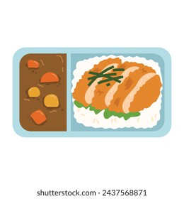 Chicken Katsu Bento Box illustration