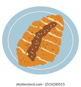 Chicken Katsu japanische Lebensmittel-Illustration