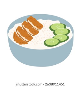 Chicken katsu with rice, japanese food