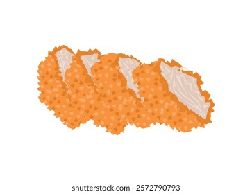 Chicken katsu slice. Simple flat illustration.