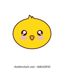 chicken kawaii cute animal little icon. Isolated and flat illustration
