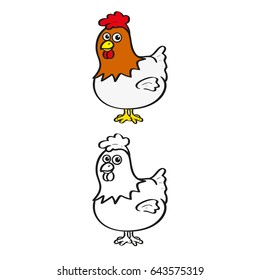 Chicken for Kids Coloring Exercises