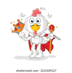 the chicken king vector. cartoon character