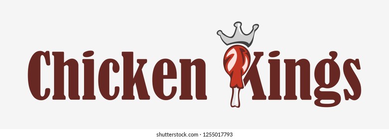 Chicken kings restaurant logo vector illustration