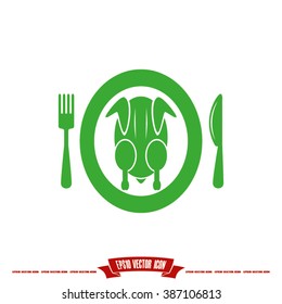 chicken knife fork plate