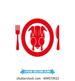 chicken knife fork plate 