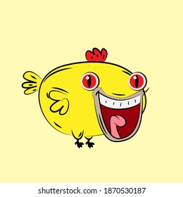 chicken laughing out loud, streetwear or t-shirt design