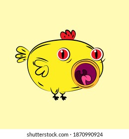 chicken laughing out loud, streetwear or t-shirt design