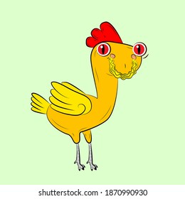 chicken laughing out loud, streetwear or t-shirt design