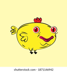 chicken laughing out loud, streetwear or t-shirt design
