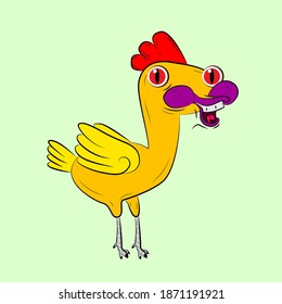 chicken laughing out loud, streetwear or t-shirt design