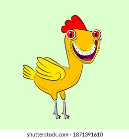 chicken laughing out loud, streetwear or t-shirt design