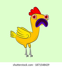 chicken laughing out loud, streetwear or t-shirt design