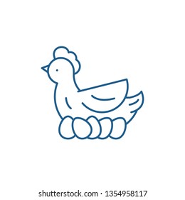 Chicken layer line icon concept. Chicken layer flat  vector symbol, sign, outline illustration.