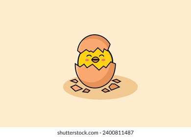 chicken laying eggs vector cartoon model