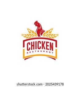 Chicken and leaf logo. Suitable for restaurant, food or any business related to chicken and organic food