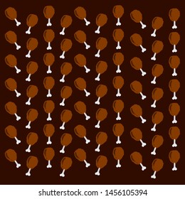 Chicken leg background, illustration, vector on white background.