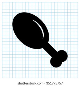 chicken leg - black vector icon