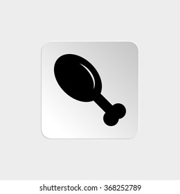chicken leg  - black vector icon