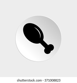 chicken leg  - black vector icon