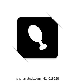 chicken leg  - black vector icon