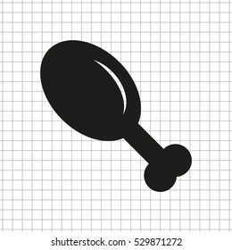 chicken leg -  black vector icon