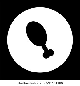 chicken leg  - black vector icon