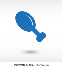 chicken leg  - blue vector icon