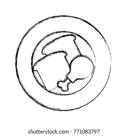 chicken leg and bread icon