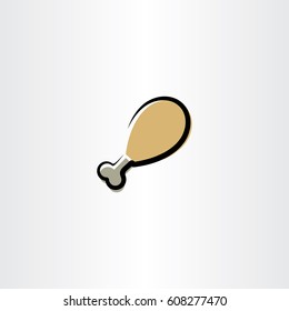 chicken leg clip art vector icon