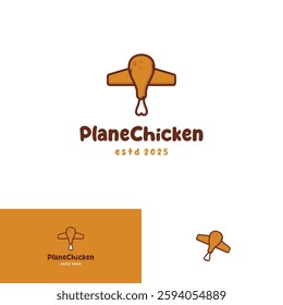 chicken leg combine with plane logo design, good for fast food restaurant icon 