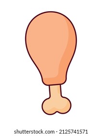 diseño de pierna de pollo sobre blanco