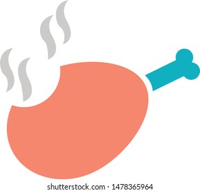 chicken leg drum stick trendy icon on white background for web graphic