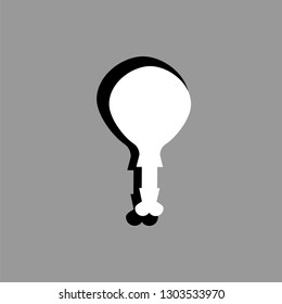 chicken leg fast food vector icon