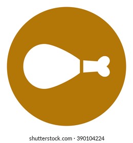 Chicken leg. Fast food vector icon. Color illustration.